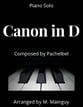 Canon in D piano sheet music cover